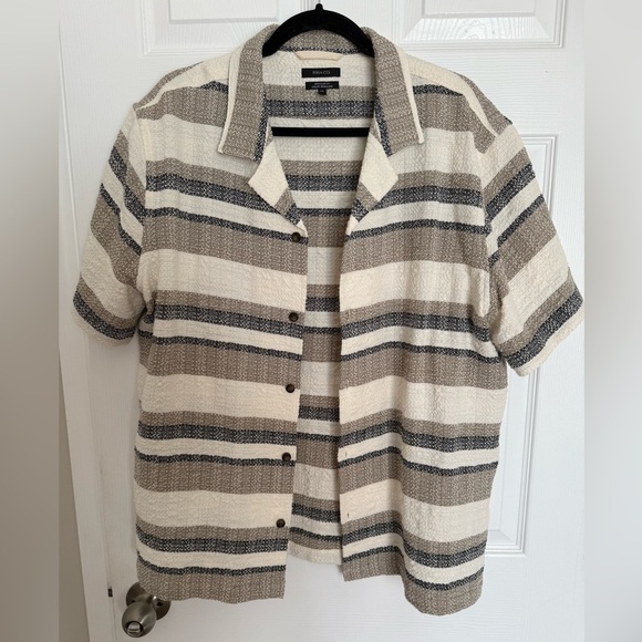 RW&CO Short-Sleeve Striped Shirt With Camp Collar - Picture 1 of 6